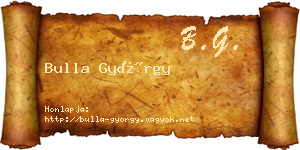 Bulla György névjegykártya