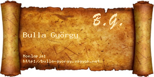 Bulla György névjegykártya